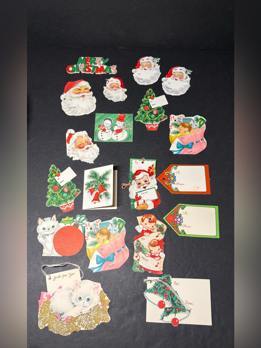 Hallmark Holiday Die -Cut Gift Tags Vintage Christmas Ephemera Lot of 19